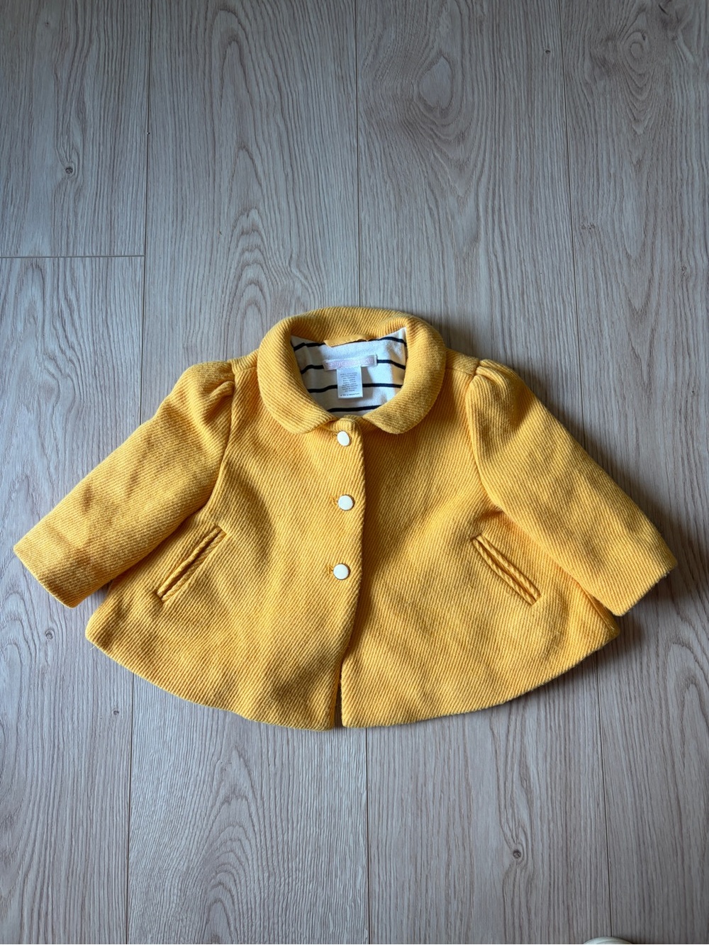 Janie and Jack Sunny Yellow Peter Pan Collar Pea Coat